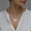 9ct White Gold Triple Heart Personalised Family Necklace