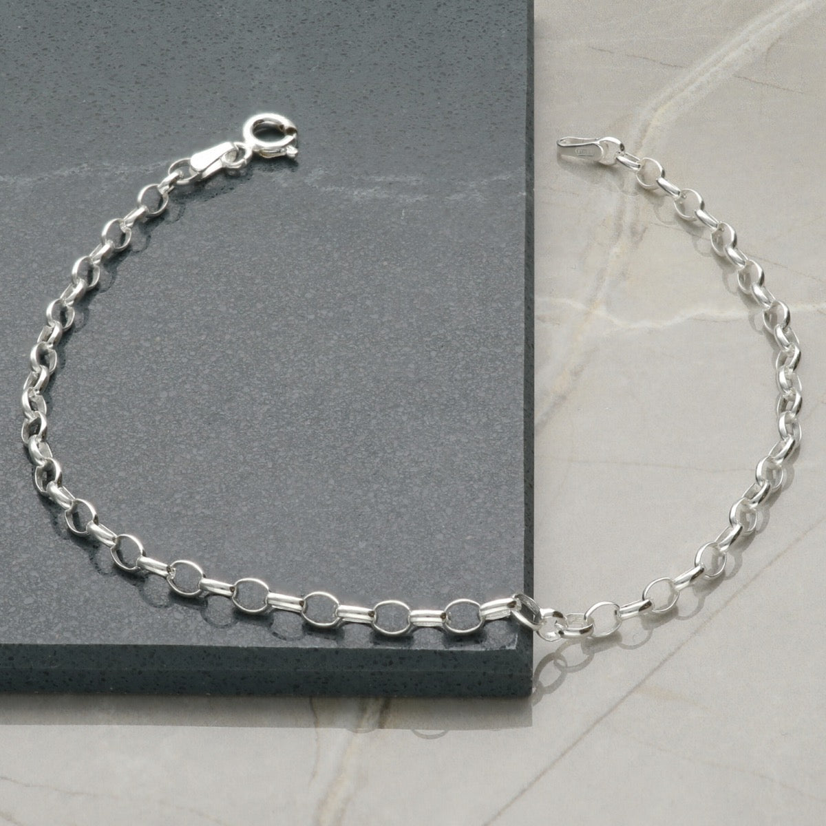 Sterling Silver Belcher Link Anklet