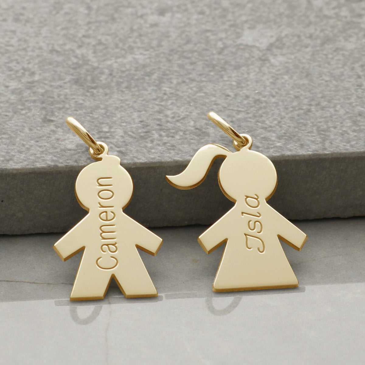 9ct Yellow Gold Vermeil Boy Or Girl Pendant With Name & Optional Chain