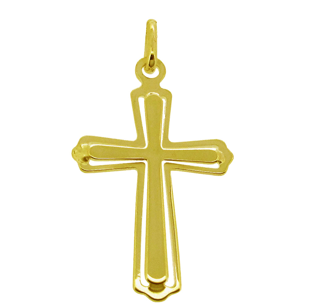 9ct Solid Yellow Gold Layered Celtic Cross Pendant