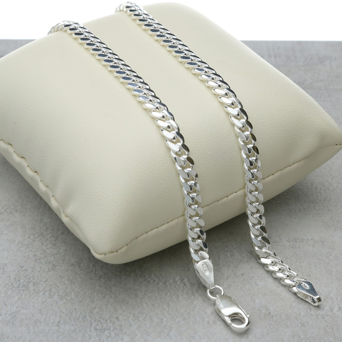 Sterling Silver 4.5mm Dome Curb / Cuban Link Gents Chain
