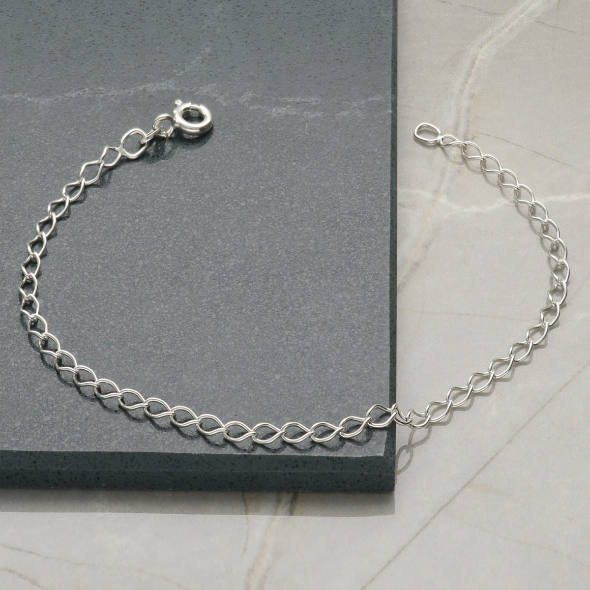 Sterling Silver Curb Link Anklet