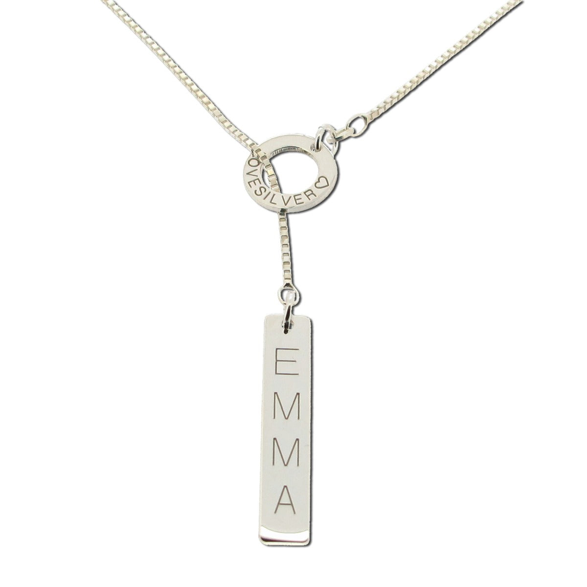 Sterling Silver Tag & Ring Necklace