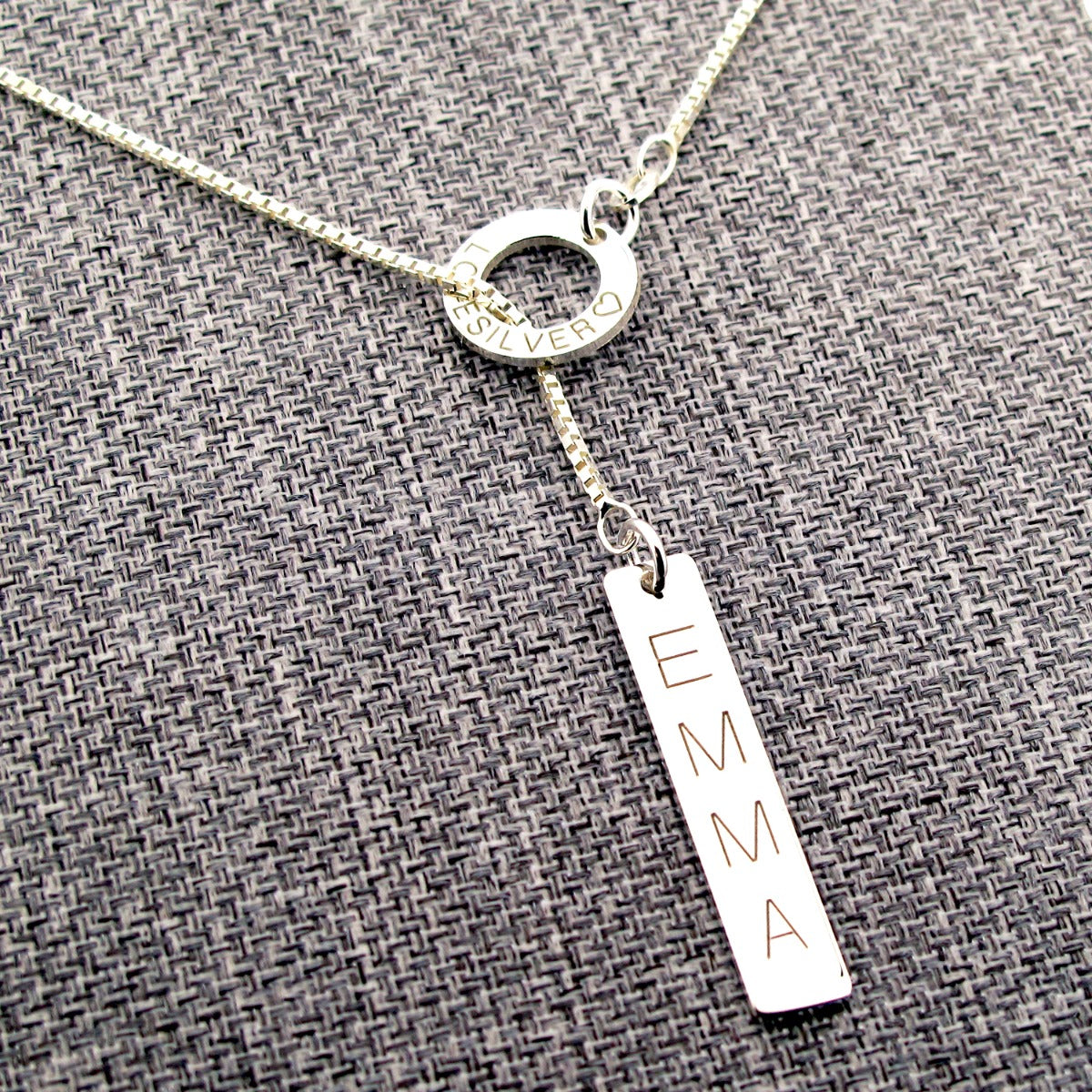 Sterling Silver Tag & Ring Necklace