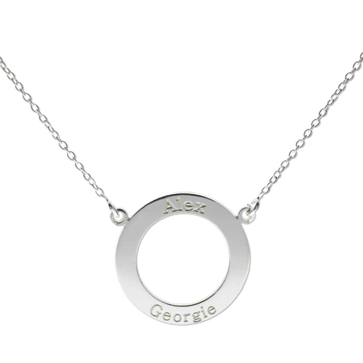 9ct White Gold Personalised Ring Pendant