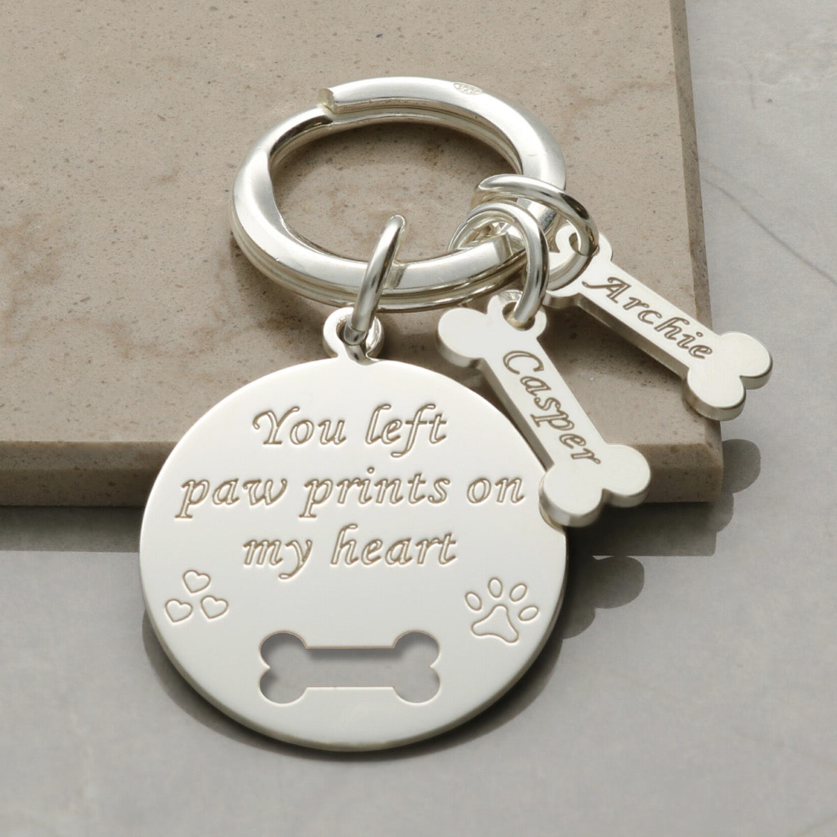 Sterling Silver Personalised Keyring For Dog Lovers