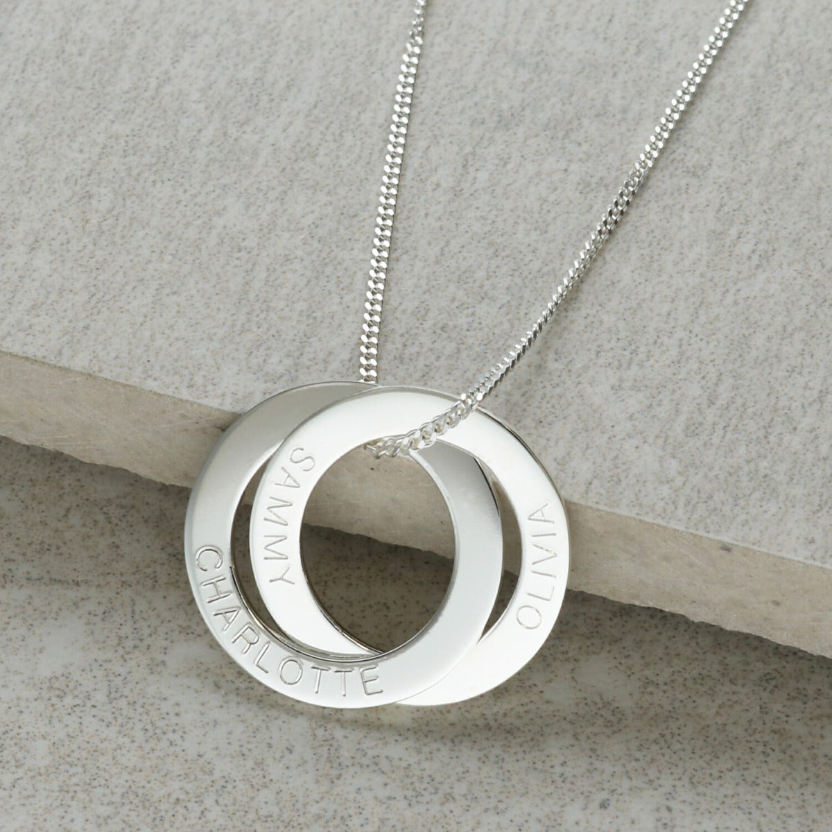 Sterling Silver Engraved Double Russian Ring Pendant