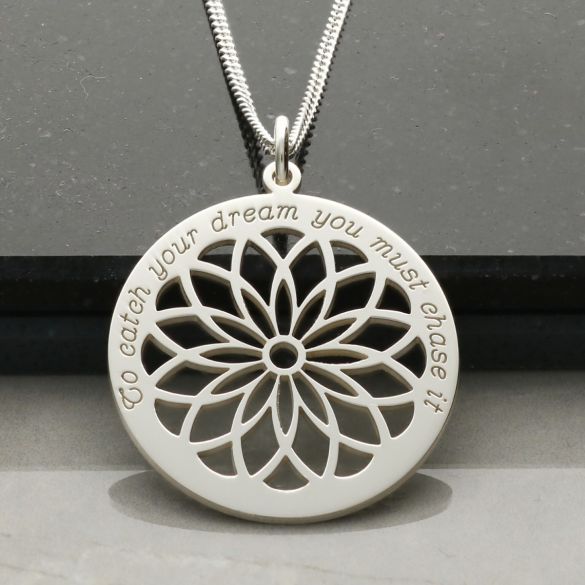 Sterling Silver Dream Catcher Necklace With Crystal or Diamond Option