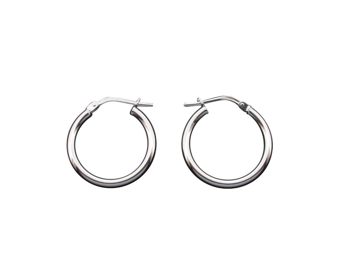 Sterling Silver 2mm Hoop Sleeper Earrings - Love Silver Jewellery