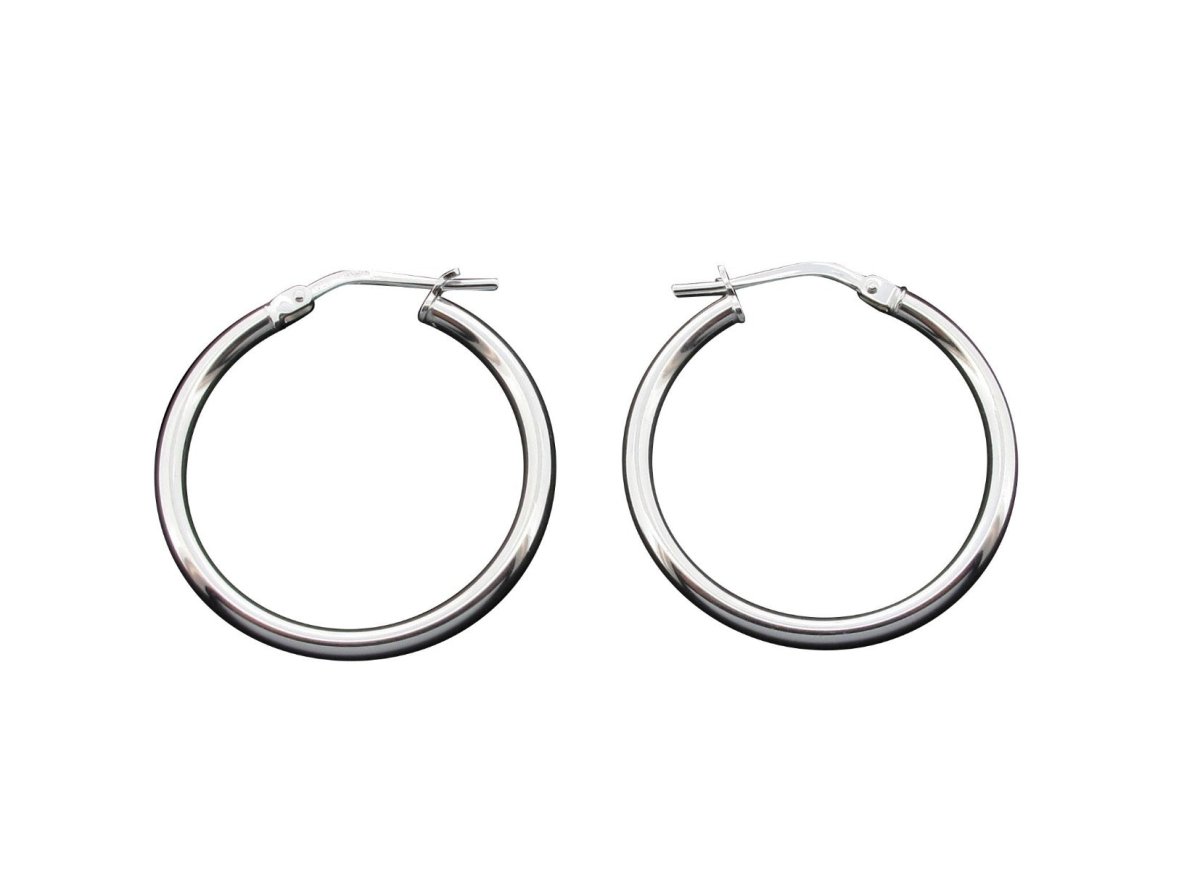 Sterling Silver 2mm Hoop Sleeper Earrings - Love Silver Jewellery