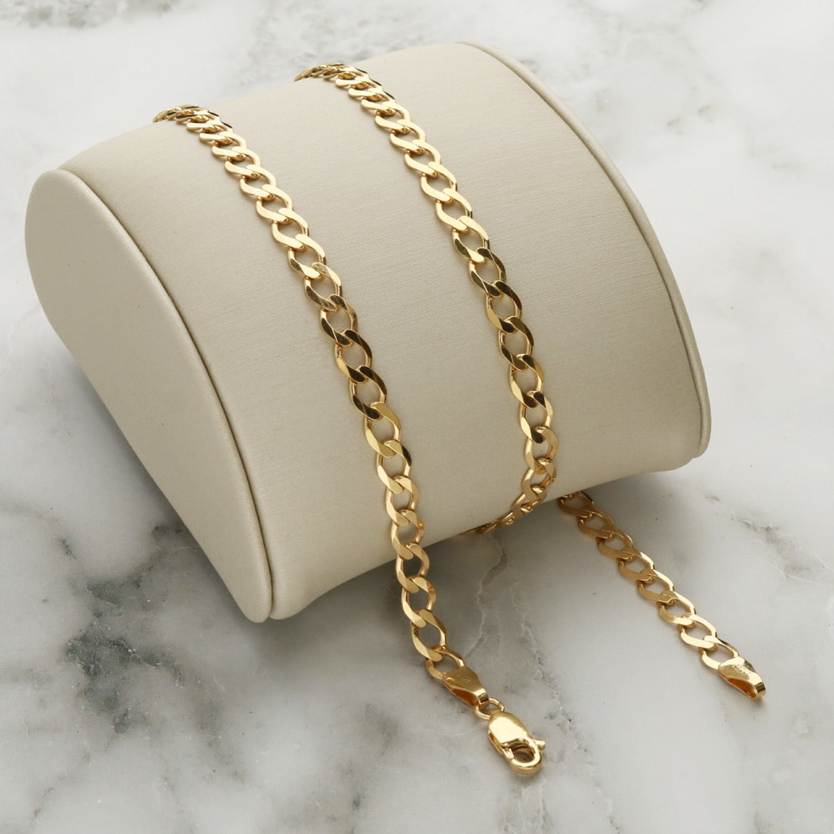 Solid Yellow Gold 4.3mm Curb Chain