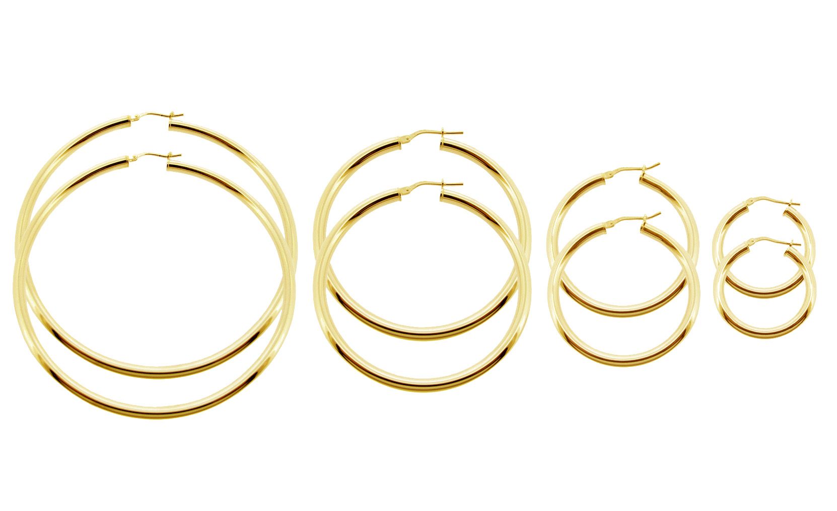 9ct Yellow Gold Vermeil  3mm Hoop Sleeper Earrings