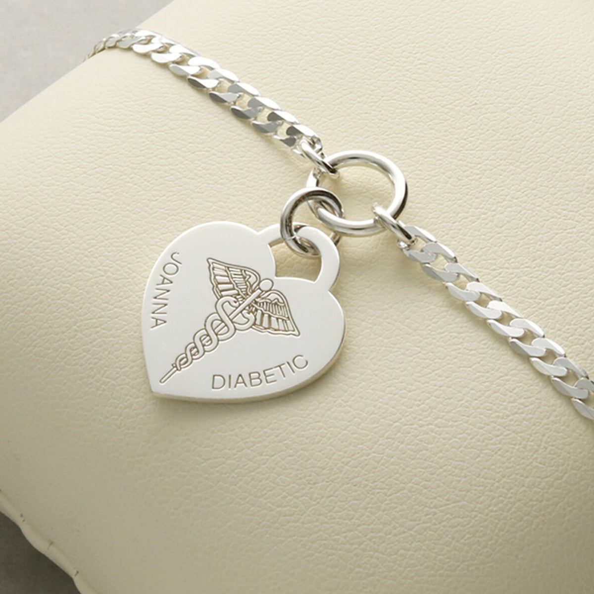 Sterling Silver Medic Heart Charm Bracelet With Engraving