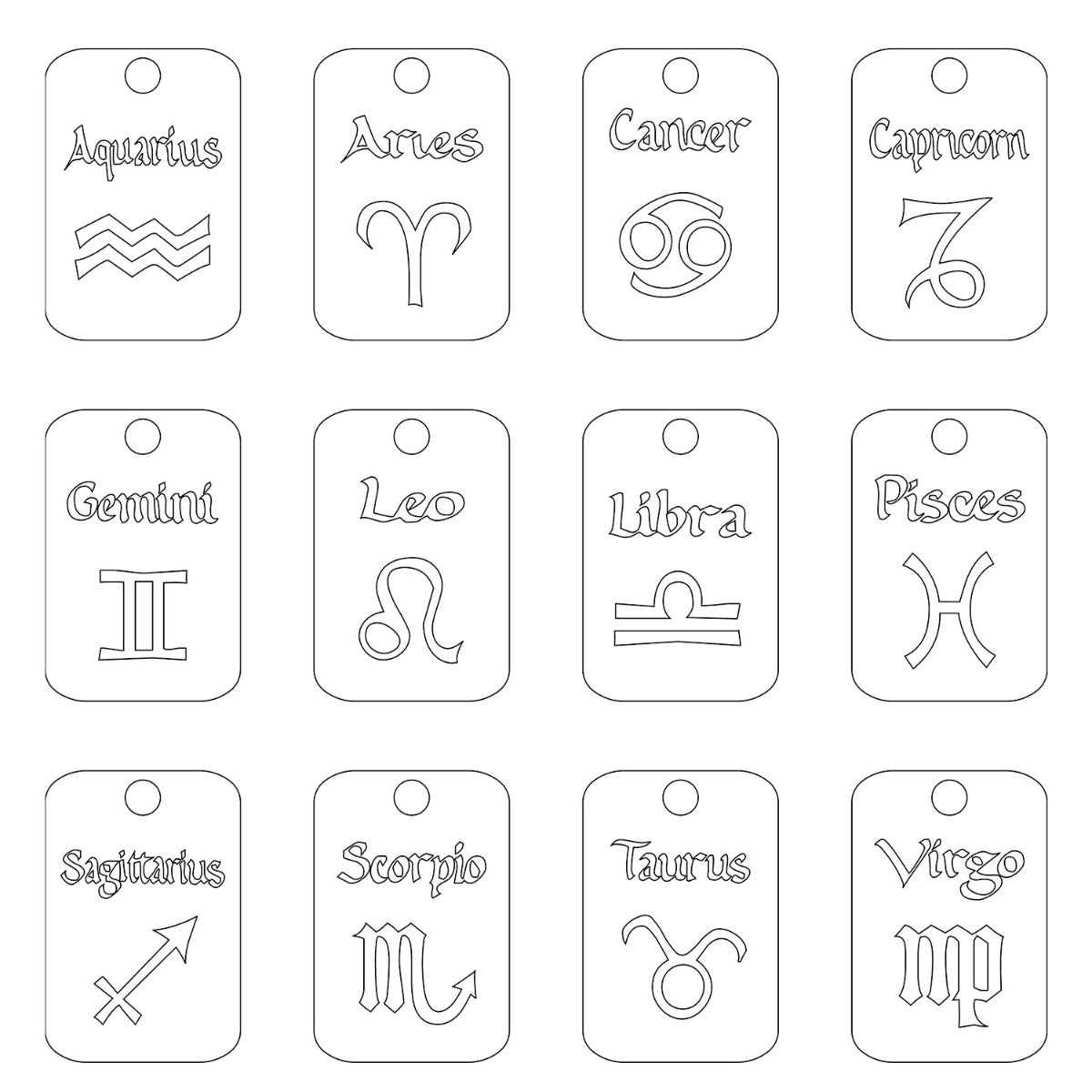 Sterling Silver Zodiac Star Sign Keyring With Optional Engraving