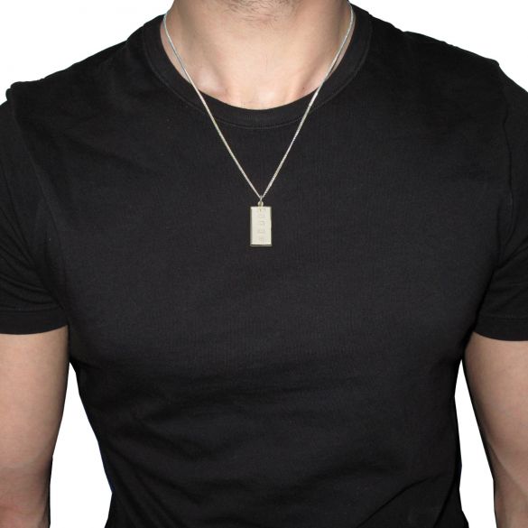 Sterling Silver Custom Hallmarked Ingot With Optional Engraving And Chain