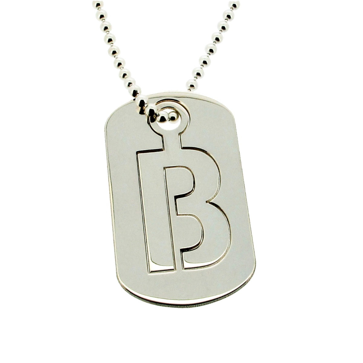 Sterling Silver Cut Out Initial Dog Tag
