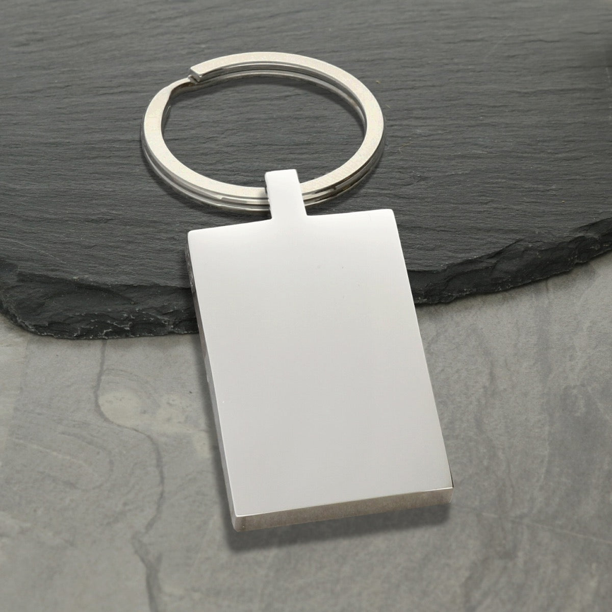Mirror Polished Keyring With Photo Engraving And Name