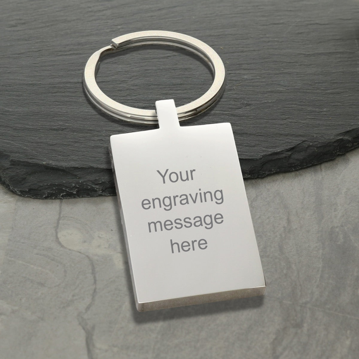 Mirror Polished Keyring With Photo Engraving And Name
