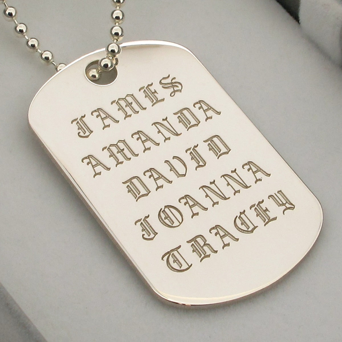 Sterling Silver Old English Large Dog Tag With Optional Engraving