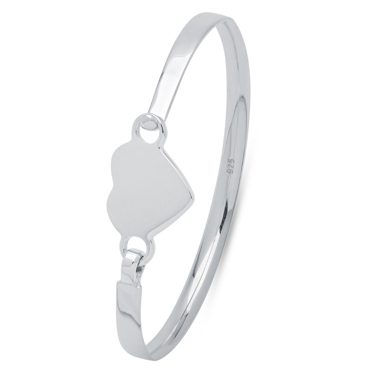 Childs Engraved Sterling Silver Heart ID Bracelet