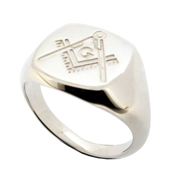 Mens Masonic Ring Sterling Silver