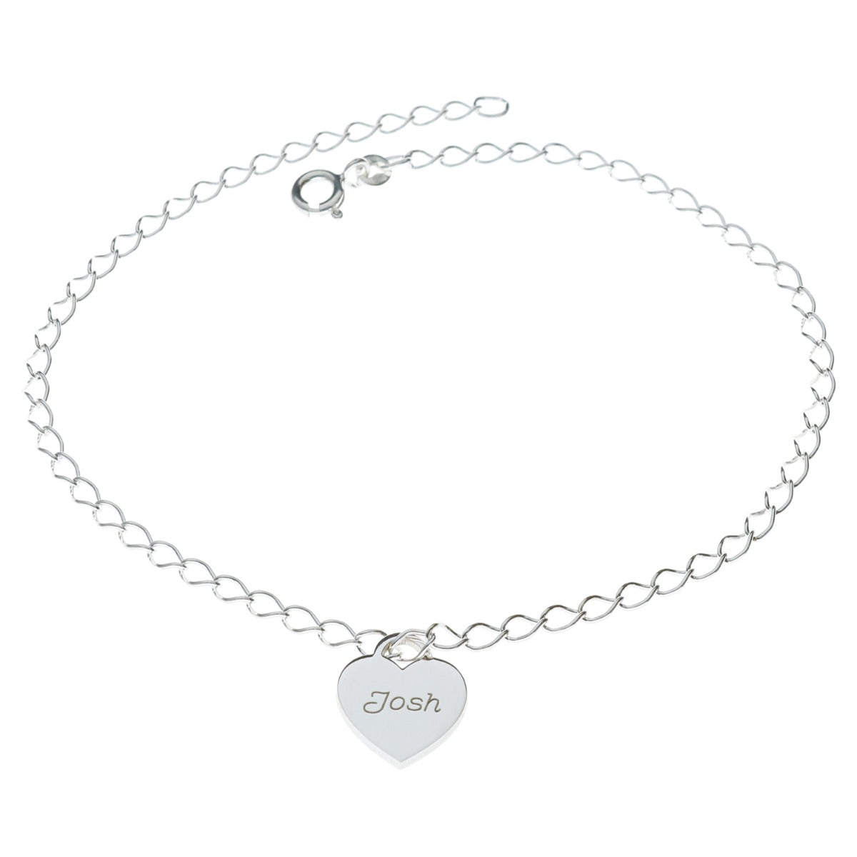 Sterling Silver Mini Personalised Hearts Bracelet