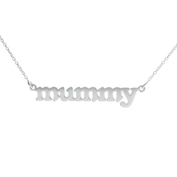 9ct White Gold Mummy Name Necklace