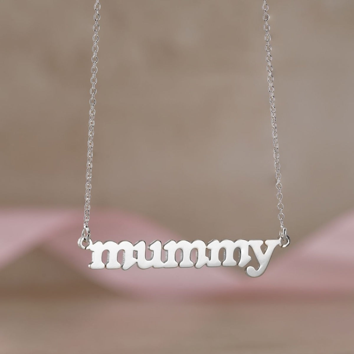 Sterling Silver Meghan Mummy Name Necklace
