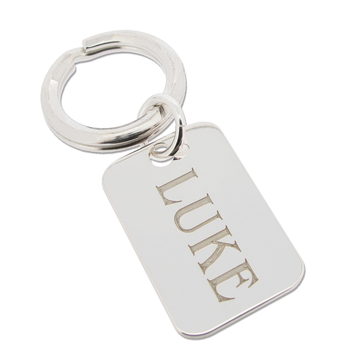 Sterling Silver Name Rectangle Keyring