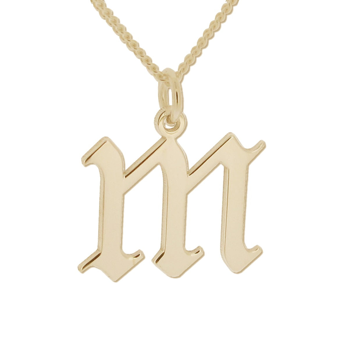 9ct Yellow Gold Gothic Initial & Optional Chain