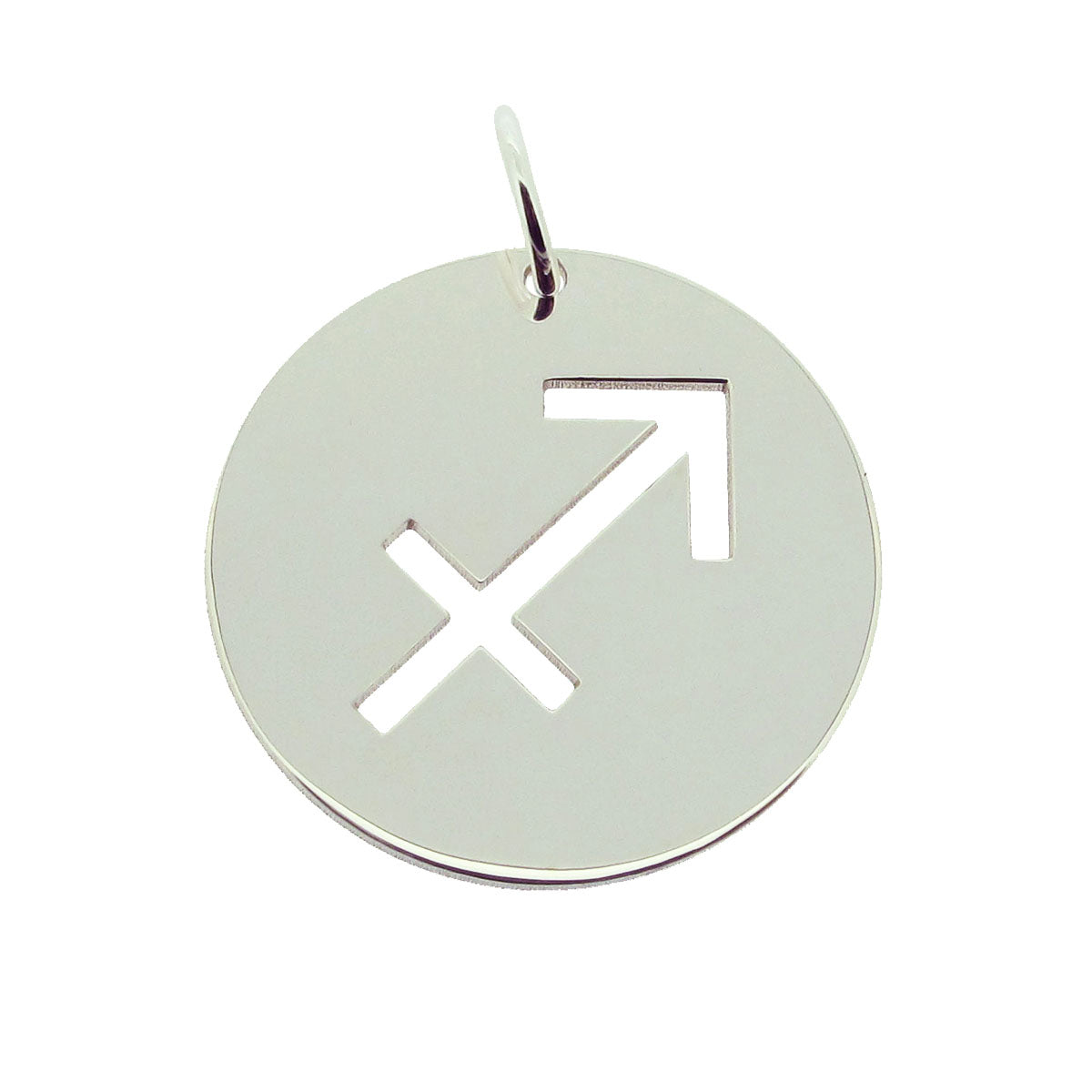 Sterling Silver 24mm Round Zodiac Pendant With Optional Chain