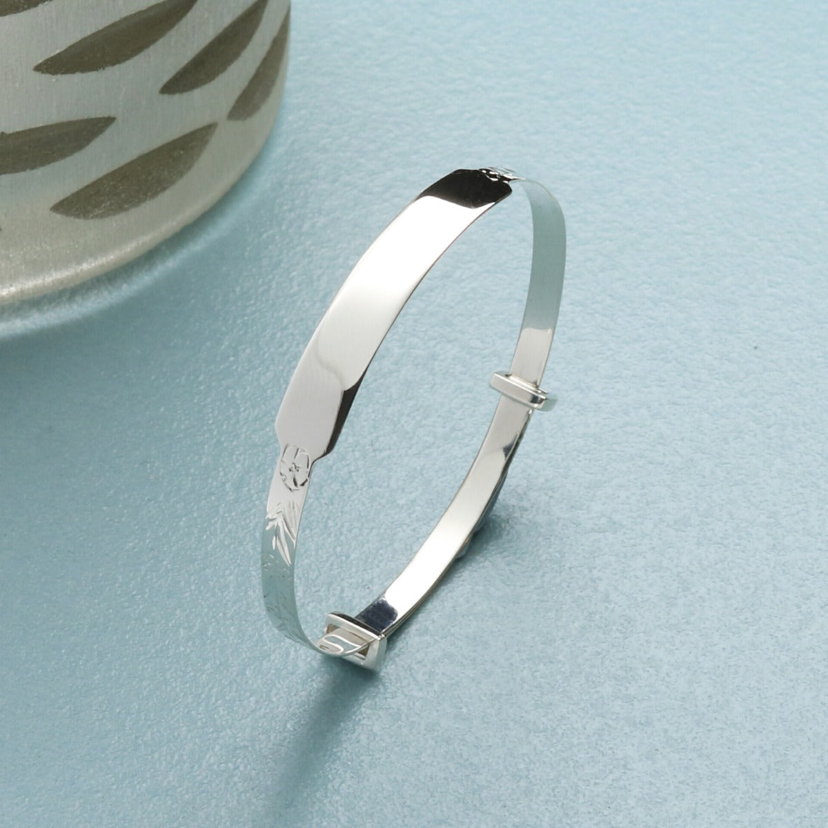 Sterling Silver Baby & Children's Expandable ID Bangle With Optional Engraving