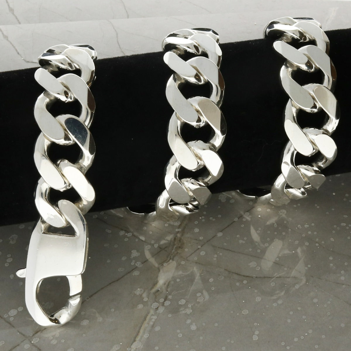 Sterling Silver Men's Heavy 19mm Flat Curb Chain