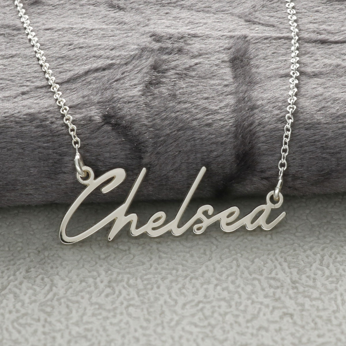 Sterling Silver Signature Style Chelsea Name Necklace