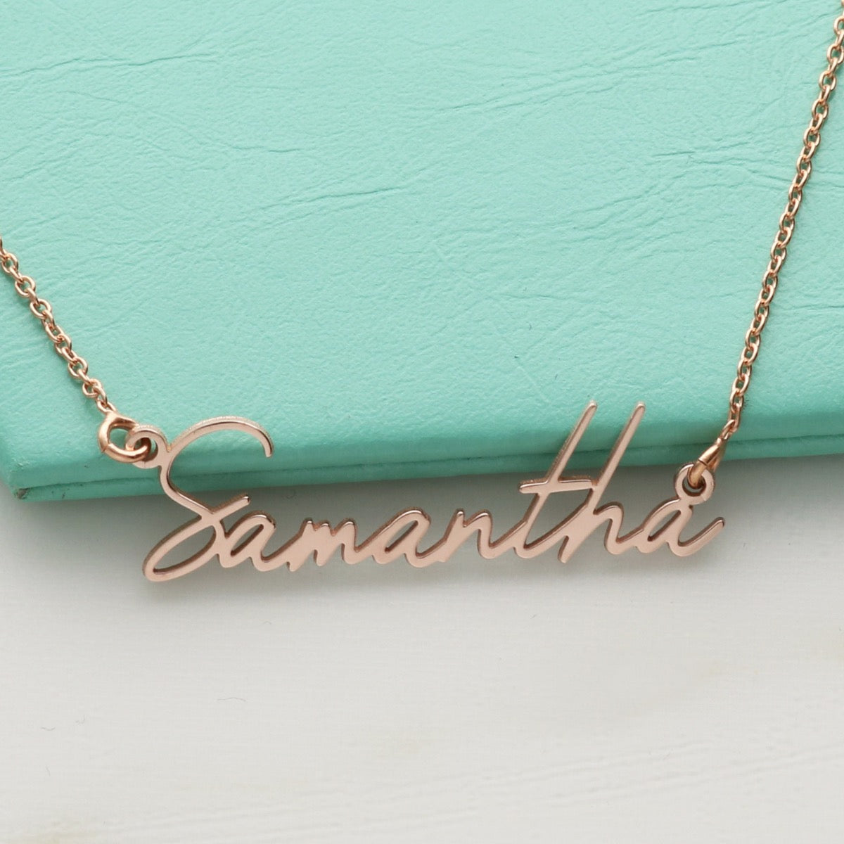 9ct Rose Gold Vermeil Signature Style Name Necklace