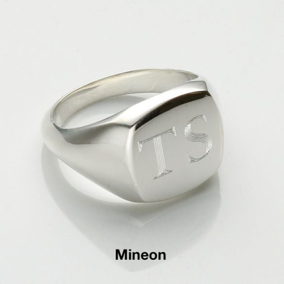 Sterling Silver Mens Signet Ring With Optional Engraving