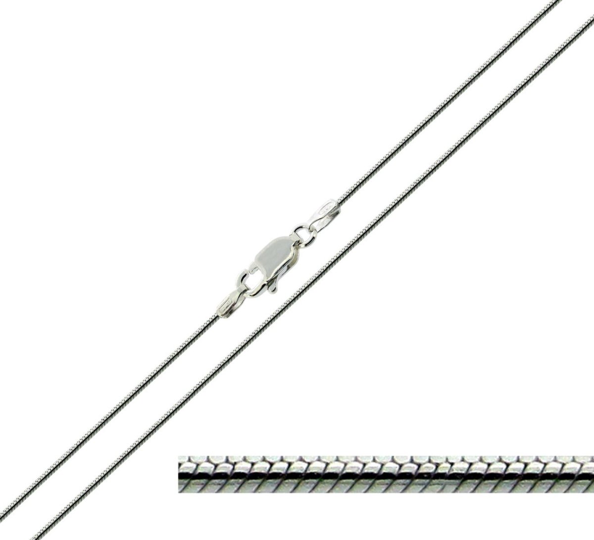 Sterling Silver 1.2mm Snake Chain - Love Silver Jewellery