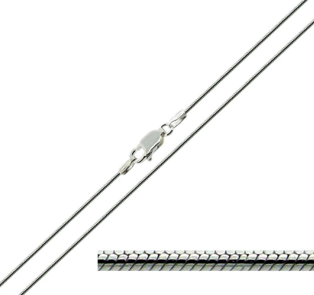 Sterling Silver 1mm Snake Chain - Love Silver Jewellery