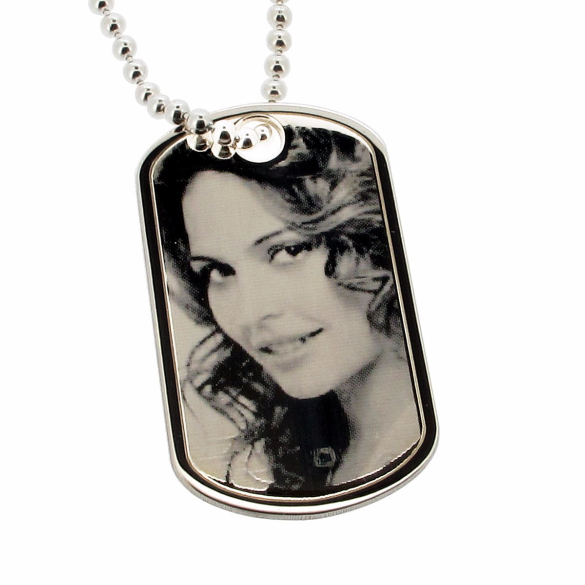 Sterling Silver Photo Engraved Dog Tag With Optional Engraving