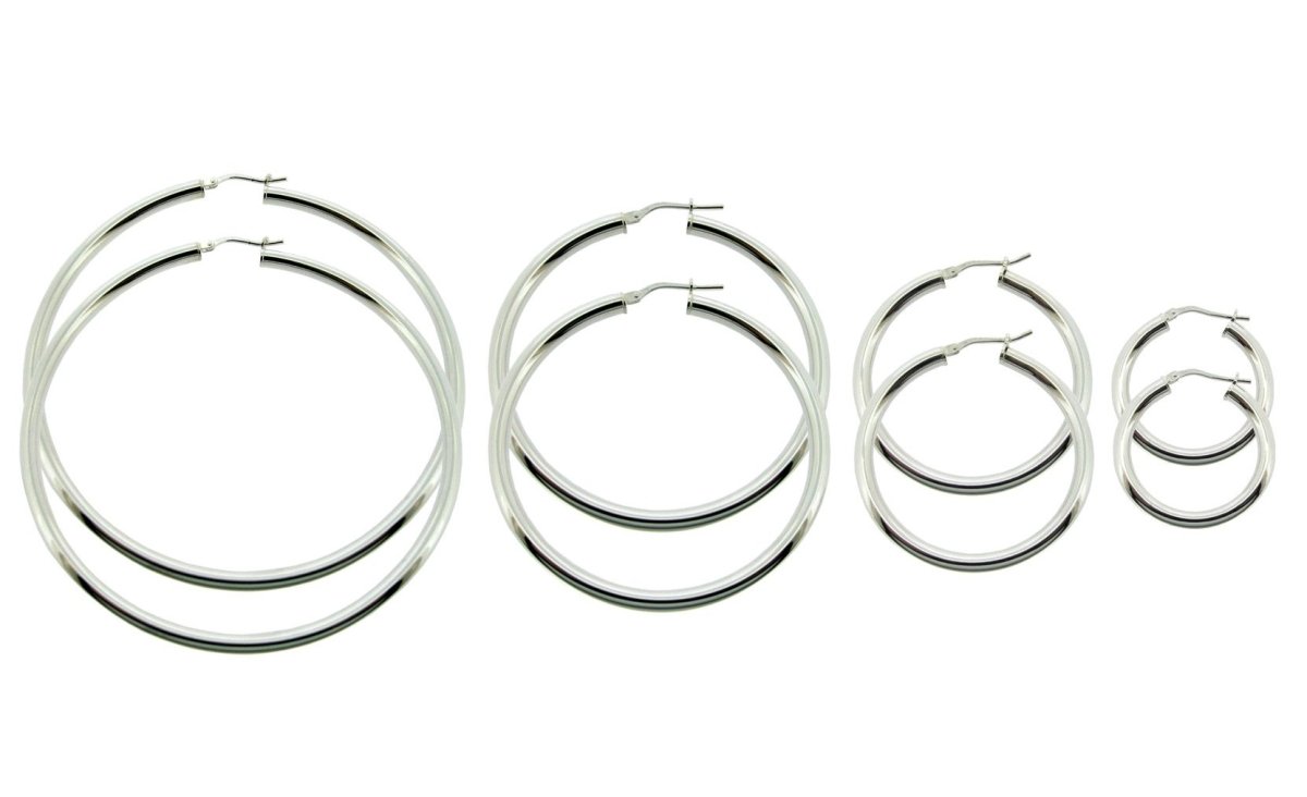 Sterling Silver 2mm Hoop Sleeper Earrings - Love Silver Jewellery