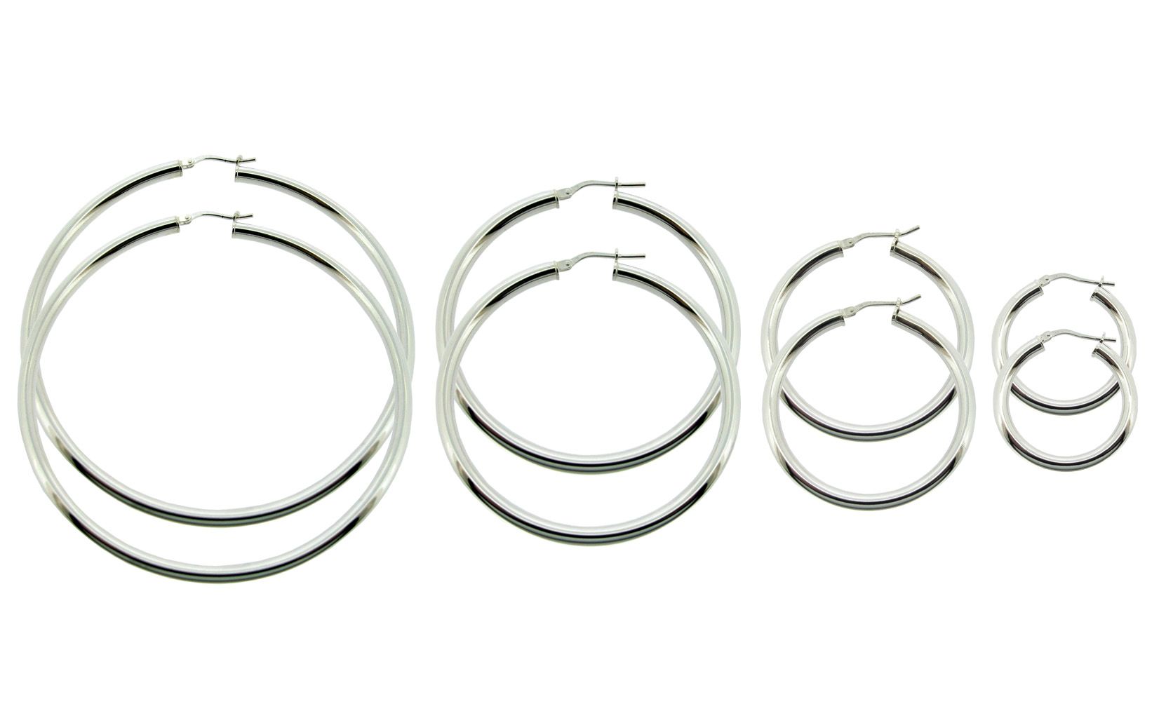 Sterling Silver 2mm Hoop Sleeper Earrings