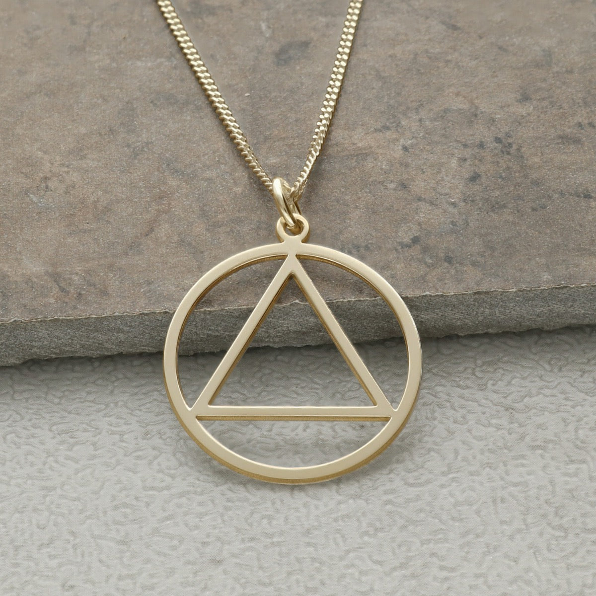 9ct Yellow Gold Vermeil Sobriety Recovery Pendant