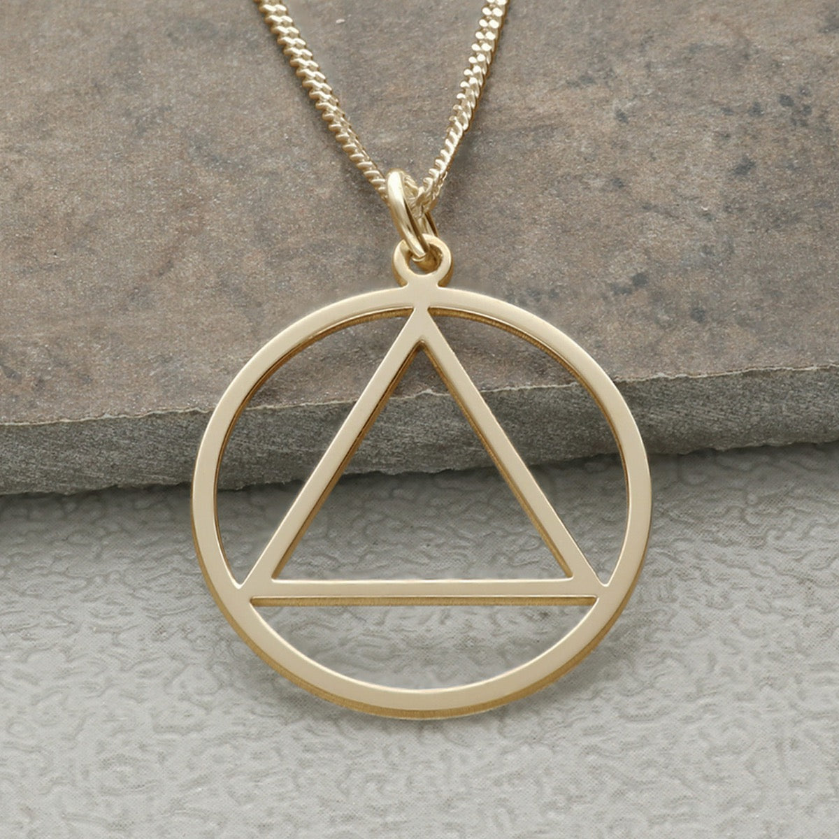 9ct Yellow Gold Vermeil Sobriety Recovery Pendant