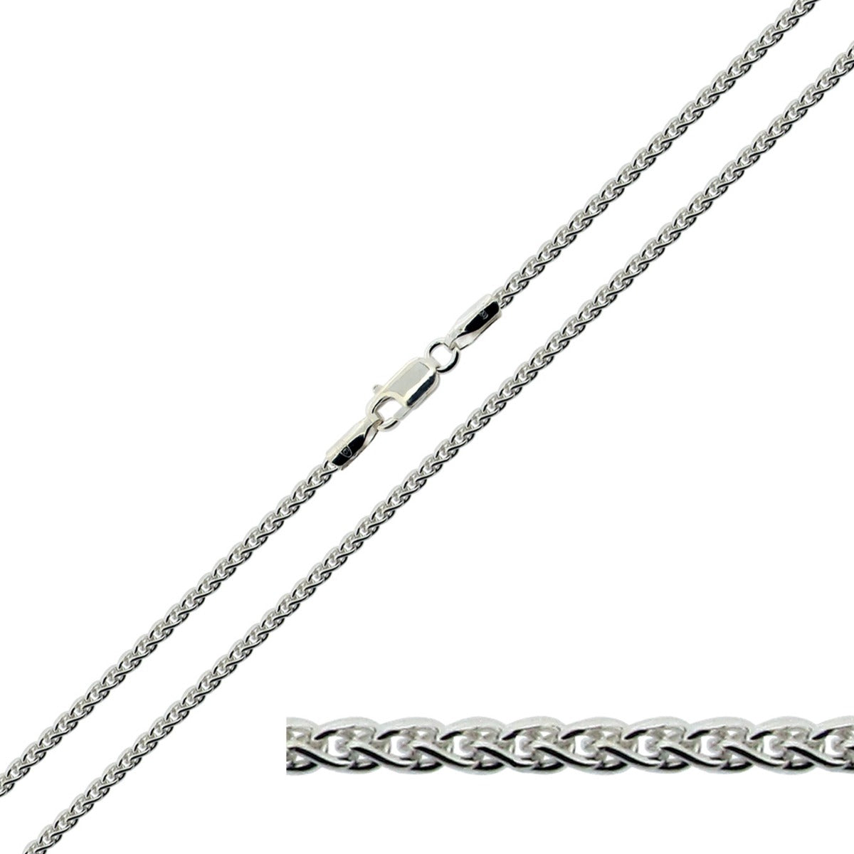 Sterling Silver 2mm Spiga Link Anklet
