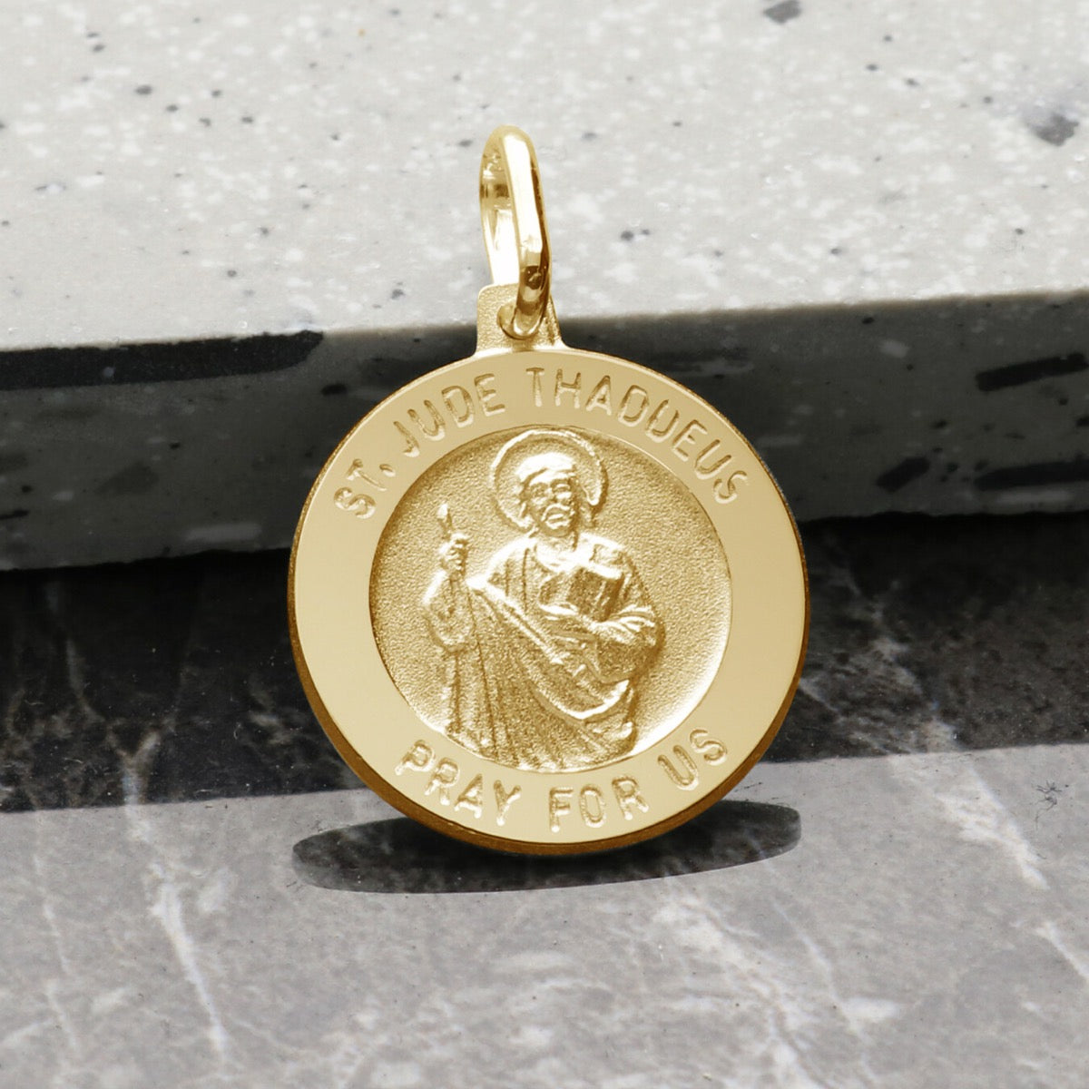 9ct Yellow Gold Vermeil St Jude Thaddeus Medal With Optional Engraving and Chain