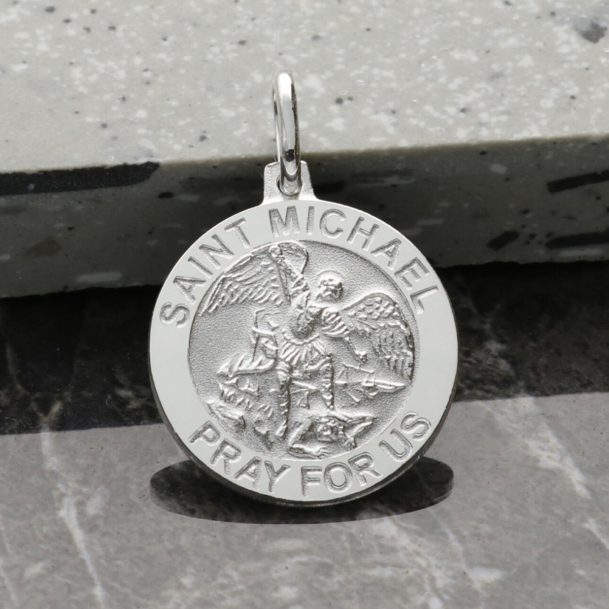 Sterling Silver St Michael Medal With Optional Engraving and Chain