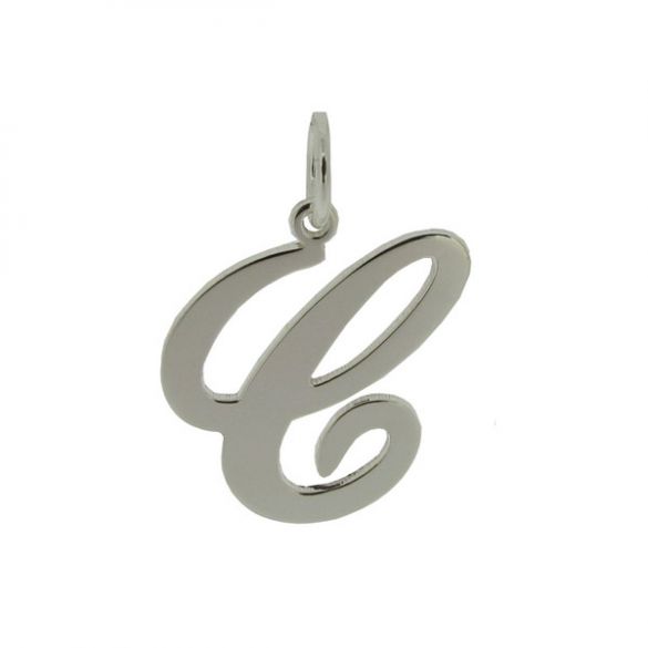 Sterling Silver Script Initial Pendant