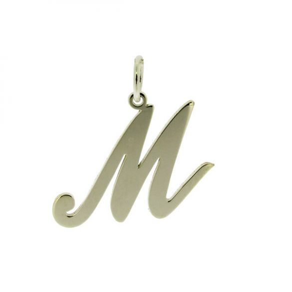 Sterling Silver Script Initial Pendant