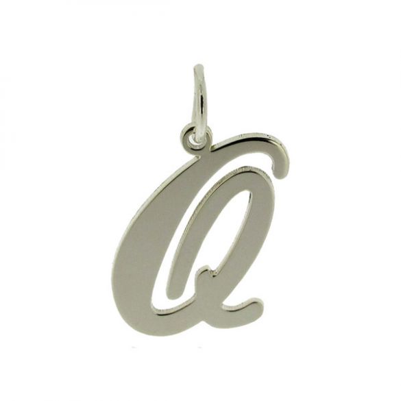 Sterling Silver Script Initial Pendant