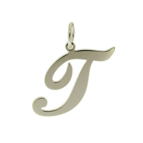 Sterling Silver Script Initial Pendant